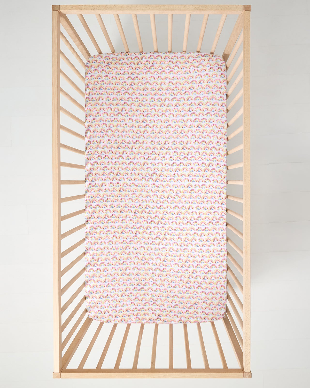 Pastel Rainbows Fitted Crib Sheet - Standard