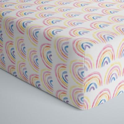 Pastel Rainbows Fitted Crib Sheet - Standard