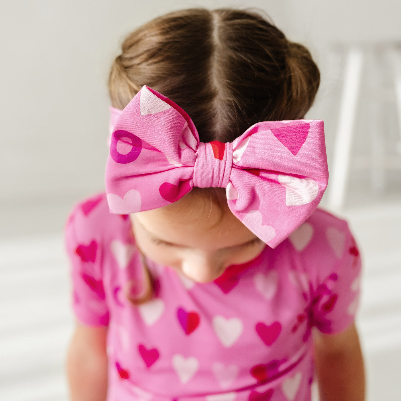 Pink XOXO Luxe Baby Girl Soft & Stretchy Bamboo Bow Headbands - 4T - 8