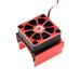 Walmeck Remote Control Motor Cooling Fan Remote Control Car 540 550 Motor Radiator Replacement for -4 G63 1/10 Remote Control Crawler Car (Red)