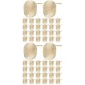 60 Pcs Stainless Steel Earrings Earring Stud Post Earring Pad Posts Earring Stud Base Earrings Stud Bezel Round Ear Pin with Hole Stainless Steel Tassel Alloy