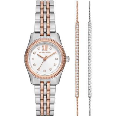 Quarzuhr MICHAEL KORS "PETITE LEXINGTON", silber (silberfarben, roségoldfarben), Armbanduhren, Damen, Armbanduhr, Damenuhr, ideal auch als Geschenk, Edelstahlarmband Image
