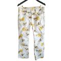 Anthropologie Pants & Jumpsuits | Anthropologie Pilcro Jeans Women's 30 Lemon Grove High-Rise Cropped Bootcut | Color: White/Yellow | Size: 30