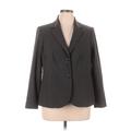 Calvin Klein Blazer Jacket: Below Hip Gray Print Jackets & Outerwear - Women's Size 14