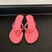 Coach Shoes | Coach Thong Kitten Heel Sandal Salmon Leather Size 7 1/2 | Color: Pink | Size: 7.5
