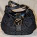 Coach Bags | Authentic Coach Black Canvas Patent Leather Signature Hobo Purse Bag | Color: Black | Size: Os