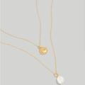 Madewell Jewelry | (5)Madewell Nwot Two-Piece Freshwater Pearl Necklace Set | Color: Gold | Size: Os