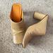 Nine West Shoes | Nine West Slip-On Camel Leather Heeled Mules / Clogs Sz 5 | Color: Tan | Size: 5