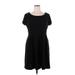 Elle Casual Dress - A-Line: Black Solid Dresses - Women's Size X-Large