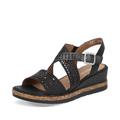 Remonte Women's Wedge Sandals D3069, Women's Sandals (Black Black 02, UK Footwear Size System, Adult, Women, Numeric, Medium, 7.5)