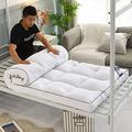 OMKUOSYA Thicken Futon Mattresses Floor Mattress Japanese Tatami Mat Foldable Roll Up Mattress Soft Folding Sleeping Pad Single Double Japanese Futons (Color : White, Size : Single(90x200cm))