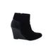 REPORT Ankle Boots: Black Print Shoes - Women's Size 7 1/2 - Almond Toe
