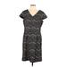 Liz Claiborne Casual Dress V-Neck Short sleeves: Black Dresses - Women's Size 14