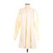 H&M Casual Dress - Shift High Neck Long sleeves: Ivory Solid Dresses - New - Women's Size X-Small