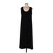 Adrienne Vittadini Casual Dress - High/Low: Black Solid Dresses - Women's Size Large