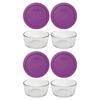 Pyrex (4) 4-Cup Glass Bowls & (4) 4-Cup Lids Glass/Plastic in Indigo | 11.25 H x 6.25 W x 6.25 D in | Wayfair 7201_7201-PC-RO-THI_4