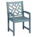 Winston Porter Gentzane Patio Dining Arm Chair Wood in Blue/Brown | 37.25 H x 22.75 W x 22.75 D in | Wayfair 7829ECC8EF954CF7B8A315F2CF211F64