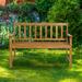 Winston Porter Ignacas Wooden Garden Outdoor Bench Wood/Natural Hardwoods in Brown/White | 34 H x 48 W x 22 D in | Wayfair