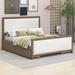 Red Barrel Studio® Boggers Platform Bed w/ Wood Frame & 4 Drawers Upholstered/Linen in Brown | 46.9 H x 56.2 W x 79.5 D in | Wayfair