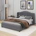 Latitude Run® Jumanne Scalloped Storage Bed Upholstered/Linen in Gray | 41.7 H x 64 W x 85.4 D in | Wayfair 4D44ABA562E04040980344027BDD184C