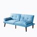 Ebern Designs Kaleen 65.7", Metal in Blue/Brown | 30 H x 65.7 W x 32.2 D in | Wayfair Sofas 1071C45C8C1B44079D67B76F75C2BD5D