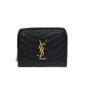 Luxurious Leather Ysl Plaque Wallet