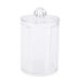 Plastic Canister Clear Cotton Swab Organizer Storage Case Round Container Makeup Holder Box (Clear)