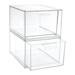 2pcs Gadget Storage Boxes Plastic Stacking Storage Boxes Cosmetic Organizer