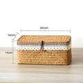 NUOLUX Hand Woven Storage Basket Woven Storage Box with Lid Toys Makeup Organizer