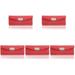 5 Count Lipstick Box Boxes Red Purse Case for Women with Mirror Travel Wallet Decorative Holder Leather Miss