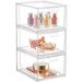 Syntus 3 Piece Set Stackable Makeup Organizer Drawers 4.4 Tall Acrylic Bathroom Storage Drawer Plastic Cosmetics Box for Vanity Undersink Skincare Kitchen Cabinets Pantry Organization