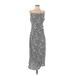 Re:named Casual Dress - Midi: Silver Print Dresses - Women's Size Medium