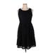 Lane Bryant Casual Dress - A-Line Crew Neck Sleeveless: Black Solid Dresses - Women's Size 14 Plus