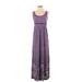 PrAna Casual Dress Scoop Neck Sleeveless: Purple Print Dresses - Women's Size X-Small