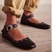 Free People Shoes | Free People Mystic Mary Jane Flats In Black Size 36 | Color: Black | Size: 36