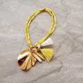 J. Crew Jewelry | J.Crew Yellow White Gold Beaded Charm Stretch Bracelet | Color: Gold/Yellow | Size: Os