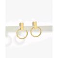 Anthropologie Jewelry | Anthropologie Minimalist Gold Swinging Hoop And Bar Earrings | Color: Gold | Size: Os