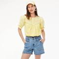 J. Crew Tops | J. Crew Yellow Puffed Sleeve Woven Top Nwt | Color: Yellow | Size: Xl