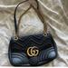 Gucci Bags | Gucci Gg Medium Marmont Structured Flap Closure Leather Shoulder Bag | Color: Black | Size: Os