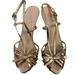 Kate Spade Shoes | Kate Spade Vintage Gold Bow Strappy Heels Size 6b Made In Italy Good Condition | Color: Gold | Size: 6