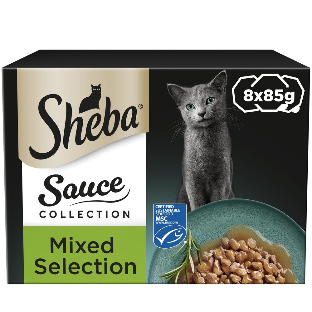 8x85g Mixed Selection Sheba Sauce Lover Wet Cat Food