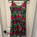 Nine West Dresses | Nine West Fit And Flare Floral Tank Dress | Color: Green/Pink | Size: 12