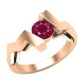 Dazzlingrock Collection 5mm Round Ruby Zigzag Solitaire Engagement Ring for Women in 14K Solid Rose Gold, Size 6.5