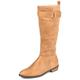 Journee Collection Womens Lelanni Tru Comfort Foam Stacked Heel Knee High Boots, Tan (Extra Wide Calf), 4 UK