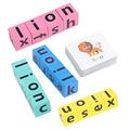 ibasenice 1 Set Word Spelling Game Puzzle for Toddlers Alphabet Toys Kid Puzzles Letter Puzzle Wood Toy for Toddlers Kids Letters Block Words Spelling Toy Letter Card Taste Wooden To Rotate