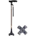 Walking Stick Aluminum Alloy Walking Canes with LED Light Handle Crutches 10 Adjustable Height Levels for Men Or Women Disabled and Elderly Mobility Cane with 4 Legs Non-Slip Base Max.200kg decorate
