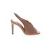 Vince Camuto Heels: Slingback Stiletto Minimalist Tan Print Shoes - Women's Size 7 - Peep Toe