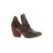 COCONUTS by Matisse Ankle Boots: Slip On Chunky Heel Bohemian Brown Snake Print Shoes - Women's Size 7 - Almond Toe