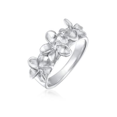 Fingerring NENALINA "Blumen Kirschblüte Blüte Statement 925 Silber" Gr. 58, silber, Fingerringe, Damen, 58mm, ohne Stein, Silber 925 (Sterlingsilber), 3mm Image