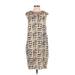 Vineet Bahl Casual Dress - Shift Crew Neck Sleeveless: Tan Leopard Print Dresses - Women's Size Small